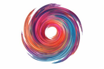 Vibrant abstract swirl of colorful strokes forming a captivating circular pattern. Perfect for backgrounds, creativity, and design projects.
