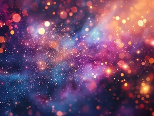 Fototapeta premium Sparkle and glowing stars on abstract blue background