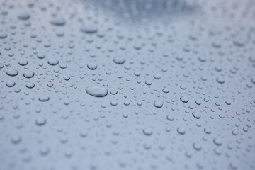 A serene image of water droplets on a smooth surface, capturing a tranquil and peaceful scene