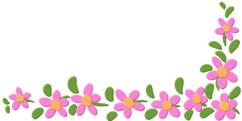 pink flowers border