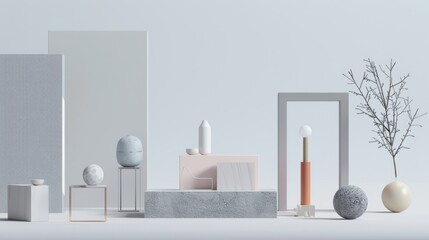 Clean and contemporary mockup arrangement with customizable elements.