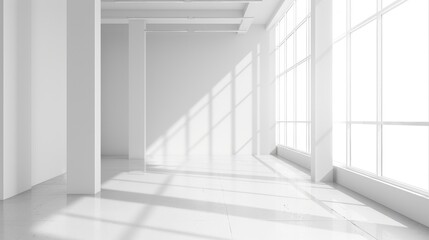 Obraz premium Clean white space with a large empty area and a smooth background.