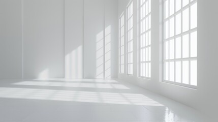 Fototapeta premium Clean white space with a large empty area and a smooth background.