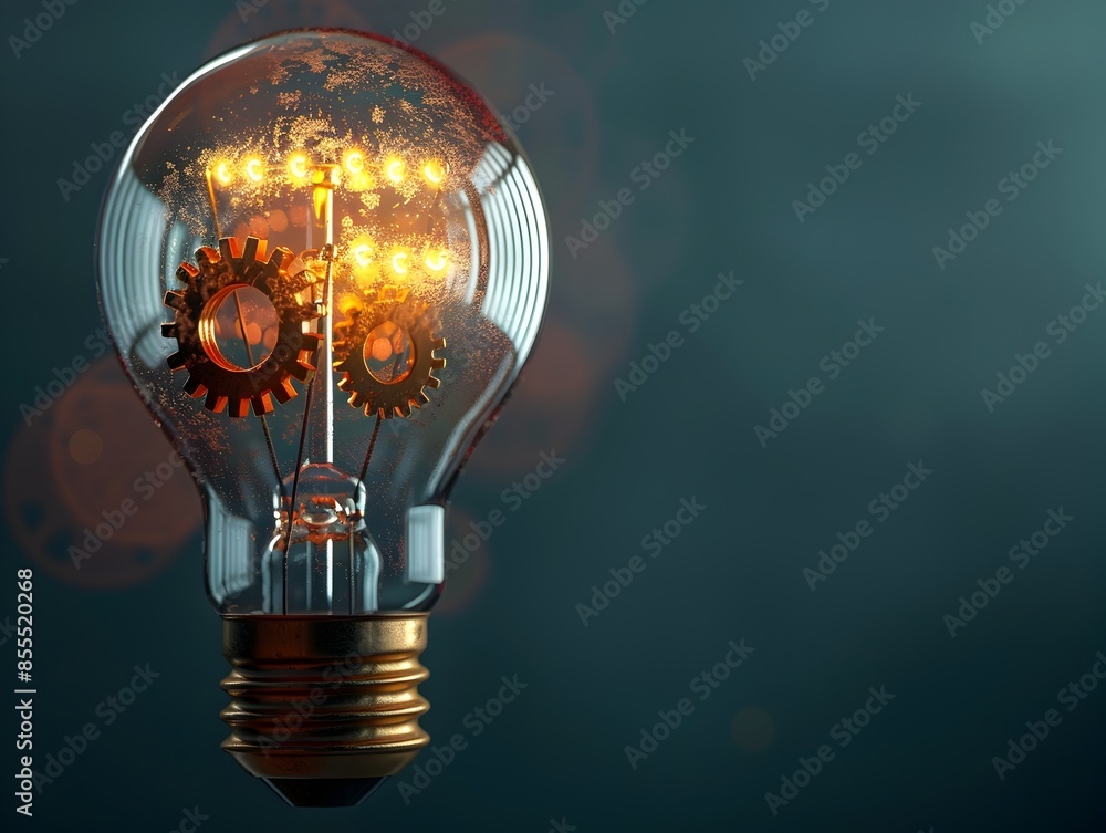 Aufkleber well engineered idea concept with lightbulb gears and cogs symbolizing innovation and creativity