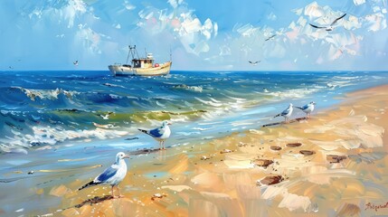 boat on the sea .