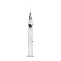 Medical Syringe with Short Needle, Isolated on White Background for Healthcare and Vaccination Concepts