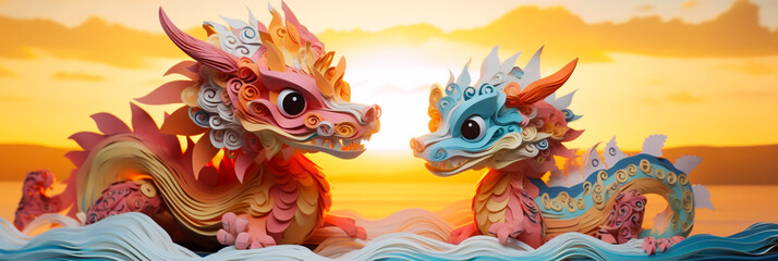 Paper Craft Chinese Dragon.