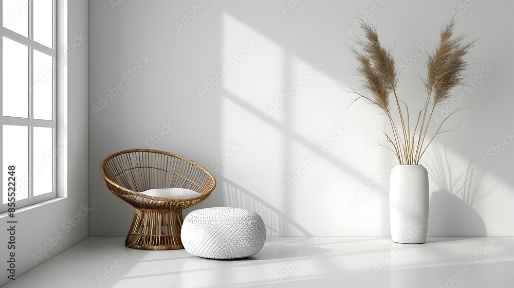 Poster minimalist white background with subtle texture for modern product mockups and clean design