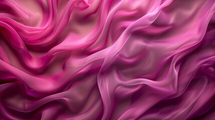 Abstract background of pink and purple silk fabric with wavy folds.