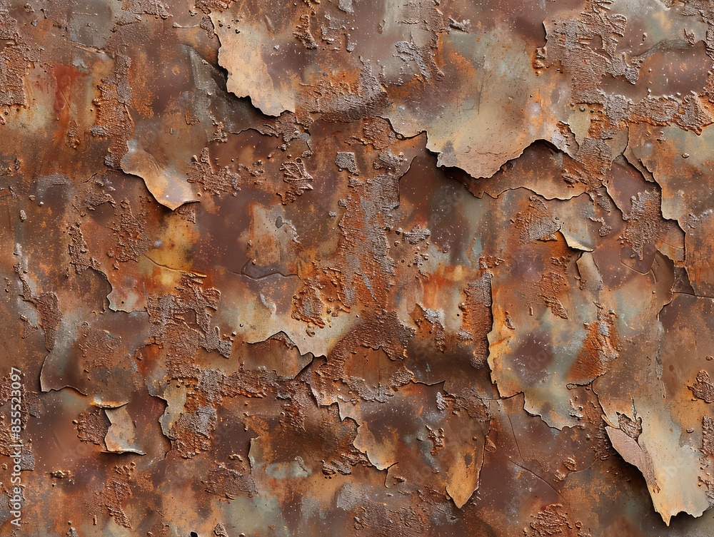 Poster rough texture on metal surface with visible rust streaks