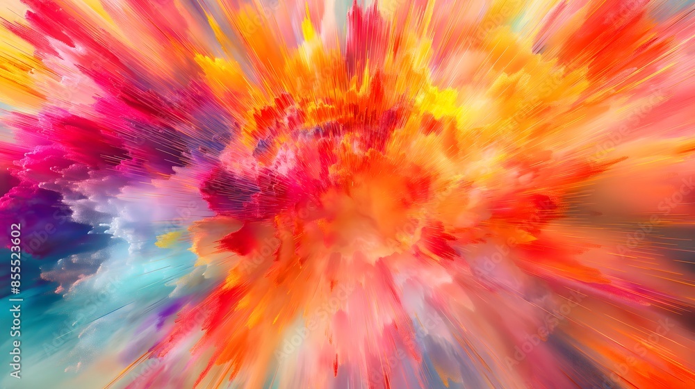 Poster 3. generate a high-definition image capturing the beauty of a radiant and dynamic colorful explosion