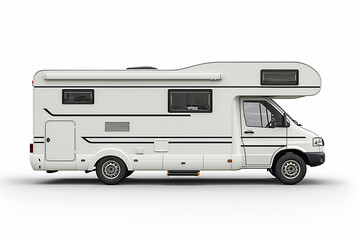 Naklejka premium Isolated camping car on white, side view