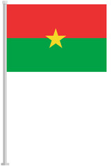 Burkina Faso national flag pole icon isolated on white background.