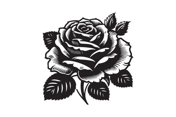 Rose flower silhouette vector illustration