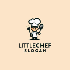 Little chef logo design vector