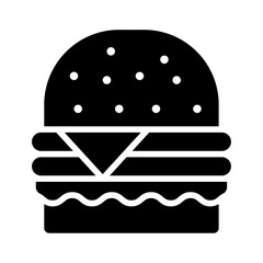 Burger solid icon vector for mobile app, website, logo and presentation design.