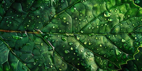 Obraz premium macro photo dews illustration wallpaper of green leaves, clear and sharp, green color, droplet, grass, raindrop, beauty, season, botany, backdrop, greenery, wallpaper, textured, liquid, outdoor,