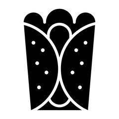 Burrito solid icon vector for mobile app, website, logo and presentation design.