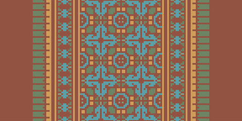 Ethnic pattern vector background. seamless pattern traditional, Design for background, wallpaper, Batik, fabric, carpet, clothing, wrapping, and textile. ethnic pattern Vector illustration.