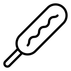 Corndog outline icon vector for mobile app, website, logo and presentation design.