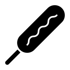 Corndog solid icon vector for mobile app, website, logo and presentation design.