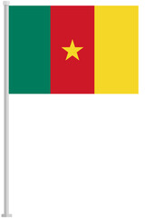 Cameroon national flag pole icon isolated on white background.