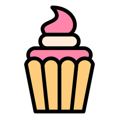 Cupcake flat icon vector for mobile app, website, logo and presentation design.