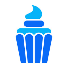 Cupcake duotone icon vector for mobile app, website, logo and presentation design.