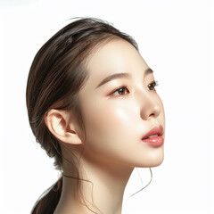 Fototapeta premium Beauty Asian women spa skin healthy on 100% isolate white background.