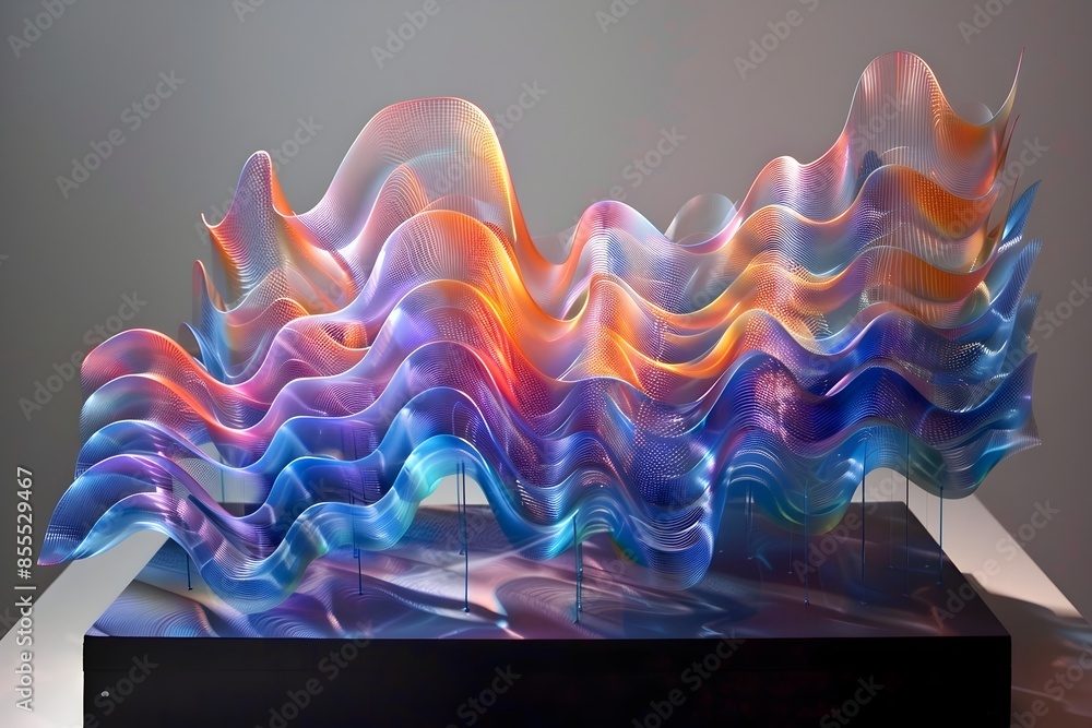 Aufkleber captivating visualizations of dynamic sound waves through vibrant digital