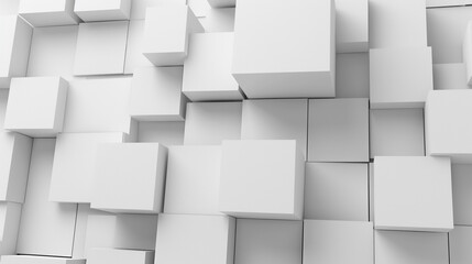 Obraz premium White color technology concept geometric square background. square 3d Modern Abstract white background design. Minimal geometric white light background abstract design. 