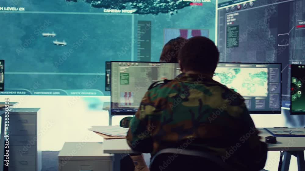 Aufkleber diverse team of navy operators gather intelligence for future field missions, providing important in