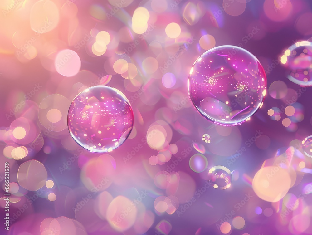 Aufkleber colorful bubbles and soft blurred light create a dynamic abstract background