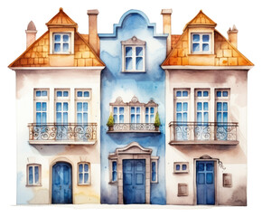 Obraz premium PNG Rowhouse architecture building window.