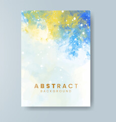 Cards with watercolor background. Design for your cover, date, postcard, banner, logo.