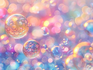 Bokeh effect with blurred colorful lights in abstract background