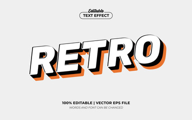 Retro Simple Orange Editable Text Effect, Editable Font Style Theme