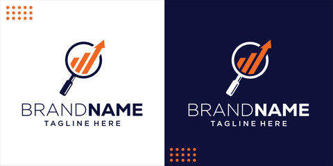 Magnifying Glass Stock Exchange Finance Icon Vector Logo Template Illustration Design logo, Design Inspiration, Illustration, Vector