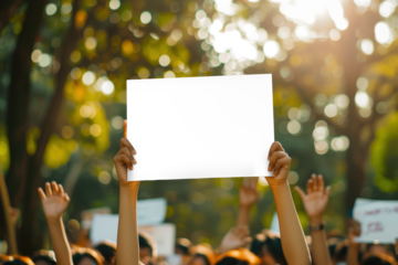 PNG Protest sign mockup, transparent design