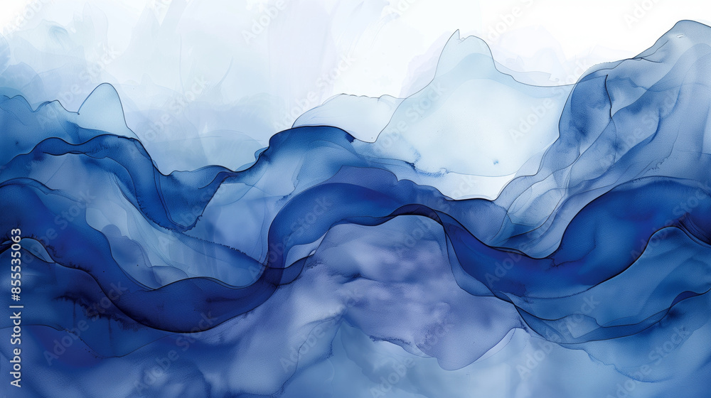 Wall mural abstract blue watercolor background