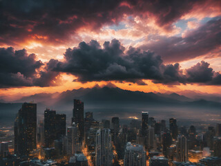 Obraz premium Photograph skies with dramatic clouds, sunsets, or weather conditions.