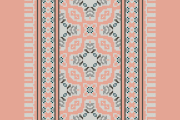 Ethnic Ikat tropical seamless pattern. Motif ethnic handmade beautiful Ikat art.Ikat ethnic tribal, boho colors seamless wallpaper. Abstract traditional