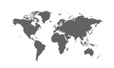 World map isolated on white background. for website layouts, background, education, precise, customizable, Travel worldwide, map silhouette backdrop, earth geography, political, reports.
