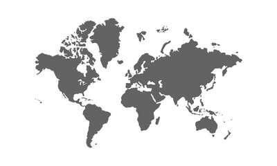 World map isolated on white background. for website layouts, background, education, precise, customizable, Travel worldwide, map silhouette backdrop, earth geography, political, reports.
