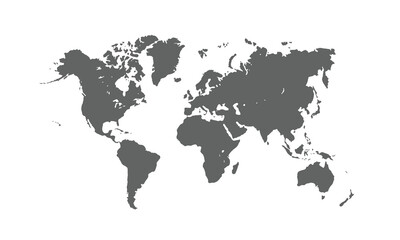 World map isolated on white background. for website layouts, background, education, precise, customizable, Travel worldwide, map silhouette backdrop, earth geography, political, reports.