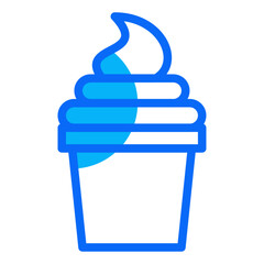 Ice cream outline duotone icon vector for mobile app, website, logo and presentation design.