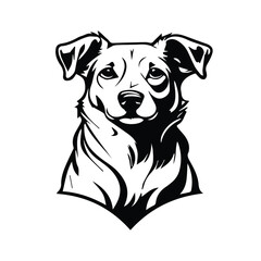 Dog Head Black Icon logo