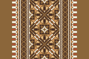 Ethnic Ikat tropical seamless pattern. Motif ethnic handmade beautiful Ikat art.Ikat ethnic tribal, boho colors seamless wallpaper. Abstract traditional