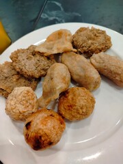 Pempek, a typical food from the city of Palembang in Indonesia, food with a sweet and spicy sauce. affected food from China.