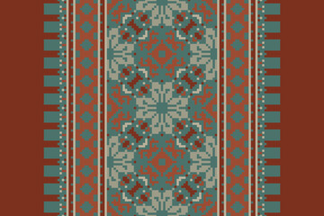 Ethnic Ikat tropical seamless pattern. Motif ethnic handmade beautiful Ikat art.Ikat ethnic tribal, boho colors seamless wallpaper. Abstract traditional